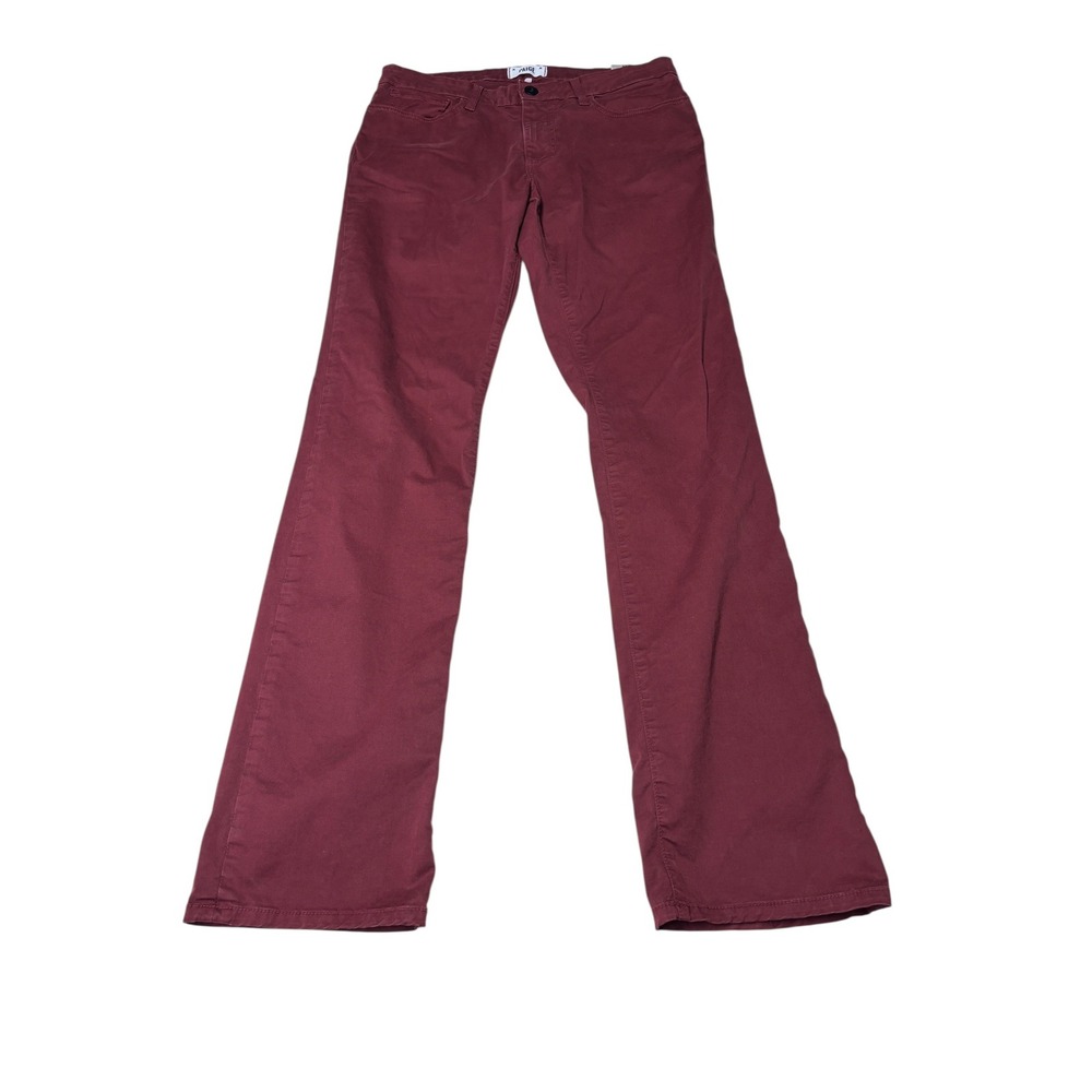 Paige Normandie Mens 32X33 Straight Leg Pants Burgundy Wine Red Cotton‎ USA